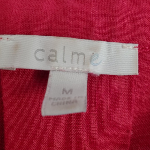 Johnny Was Calme Dress Womens M Dark Pink Collared Pockets - Picture 2 of 9